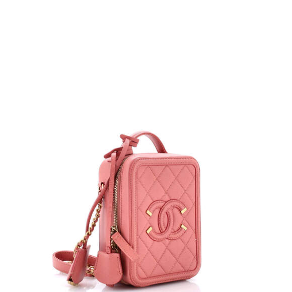 Chanel Filigree Vertical Vanity Case Quilted Caviar - Picture 2 of 6